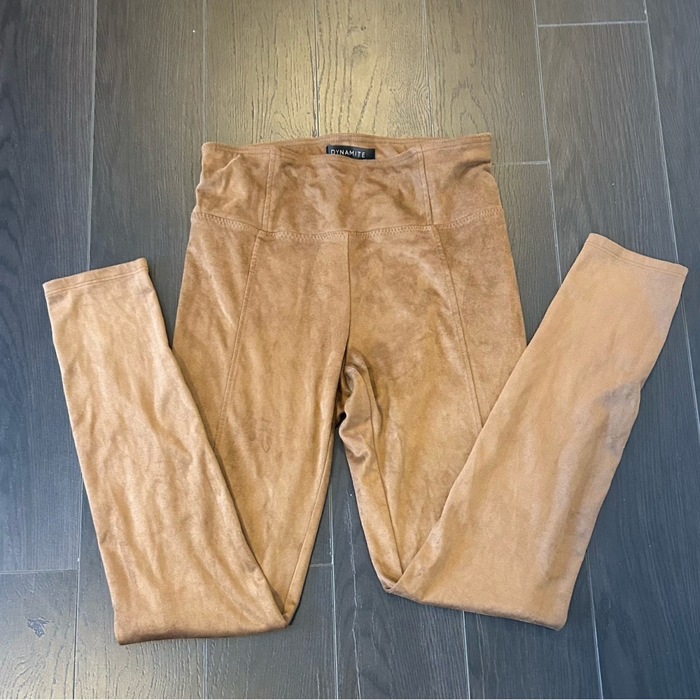 Dynamite Brown Suede-Style Leggings